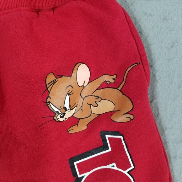 Tom and Jerry sweatpants lounge pants women's large red Pockets fleece flawed - Picture 3 of 12